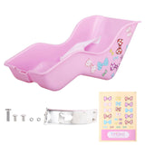 Maxbell Doll Seat Basket with Safely Belt Decor Gift with Decal for Kids Bicycle Pink