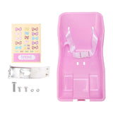 Maxbell Doll Seat Basket with Safely Belt Decor Gift with Decal for Kids Bicycle Pink