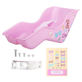 Maxbell Doll Seat Basket with Safely Belt Decor Gift with Decal for Kids Bicycle Pink