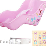 Maxbell Doll Seat Basket with Safely Belt Decor Gift with Decal for Kids Bicycle Pink