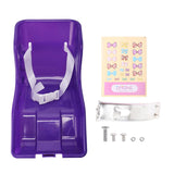 Maxbell Doll Seat Basket with Safely Belt Decor Gift with Decal for Kids Bicycle Purple