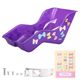 Maxbell Doll Seat Basket with Safely Belt Decor Gift with Decal for Kids Bicycle Purple
