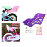 Maxbell Doll Seat Basket with Safely Belt Decor Gift with Decal for Kids Bicycle Purple