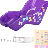 Maxbell Doll Seat Basket with Safely Belt Decor Gift with Decal for Kids Bicycle Purple