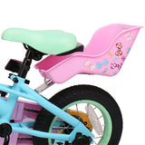 Maxbell Doll Seat Basket with Safely Belt Decor Gift with Decal for Kids Bicycle Purple