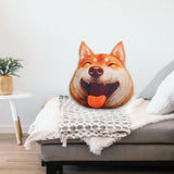 Maxbell Dog Printed Plush Pillow Cushion, Lifelike for for Living Room Decor Cute Silly Laugh