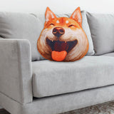 Maxbell Dog Printed Plush Pillow Cushion, Lifelike for for Living Room Decor Cute Silly Laugh