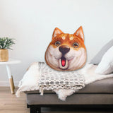 Maxbell Dog Printed Plush Pillow Cushion, Lifelike for for Living Room Decor Cute Surprised