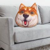 Maxbell Dog Printed Plush Pillow Cushion, Lifelike for for Living Room Decor Cute Surprised