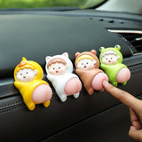 Maxbell Funny Car Interior Ornament Doll Cartoon Doll Toy for Holiday Windowsill Toy Yellow
