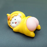 Maxbell Funny Car Interior Ornament Doll Cartoon Doll Toy for Holiday Windowsill Toy Yellow