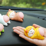Maxbell Funny Car Interior Ornament Doll Cartoon Doll Toy for Holiday Windowsill Toy Yellow