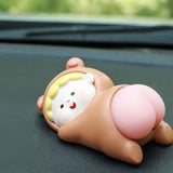 Maxbell Funny Car Interior Ornament Doll Cartoon Doll Toy for Holiday Windowsill Toy Brown