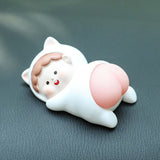 Maxbell Funny Car Interior Ornament Doll Cartoon Doll Toy for Holiday Windowsill Toy White