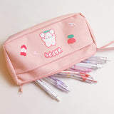 Maxbell Lightweight Pencil Case Makeup Cosmetic Bags for School College Students Pink