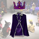 Maxbell King Robe Kids Halloween Costume Cosplay Role Play Preschool Dress up Purple