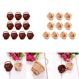 Maxbell 10x Small Rattan Weaving Flower Basket Decor Lightweight for Candies Picnic Coffee