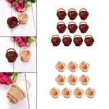 Maxbell 10x Small Rattan Weaving Flower Basket Decor Lightweight for Candies Picnic Coffee