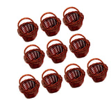 Maxbell 10x Small Rattan Weaving Flower Basket Decor Lightweight for Candies Picnic Coffee