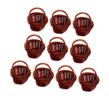 Maxbell 10x Small Rattan Weaving Flower Basket Decor Lightweight for Candies Picnic Coffee
