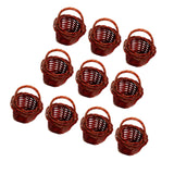 Maxbell 10x Small Rattan Weaving Flower Basket Decor Lightweight for Candies Picnic Coffee