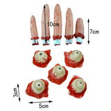 Maxbell 10 Pieces Severed Fingers Eyes Kit Ripped Out Eyeballs for Halloween Props