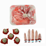 Maxbell 10 Pieces Severed Fingers Eyes Kit Ripped Out Eyeballs for Halloween Props