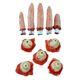 Maxbell 10 Pieces Severed Fingers Eyes Kit Ripped Out Eyeballs for Halloween Props