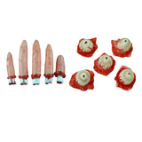 Maxbell 10 Pieces Severed Fingers Eyes Kit Ripped Out Eyeballs for Halloween Props