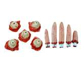Maxbell 10 Pieces Severed Fingers Eyes Kit Ripped Out Eyeballs for Halloween Props