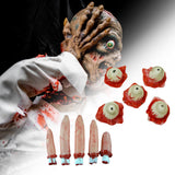 Maxbell 10 Pieces Severed Fingers Eyes Kit Ripped Out Eyeballs for Halloween Props