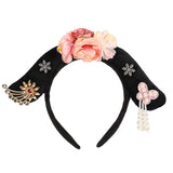 Maxbell Chinese Ancient Headband Headpiece Dress up for Carnival Cosplay Photo Props Bead Tassels