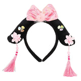 Maxbell Chinese Ancient Headband Headpiece Dress up for Carnival Cosplay Photo Props Pink Bowknot