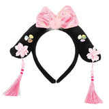 Maxbell Chinese Ancient Headband Headpiece Dress up for Carnival Cosplay Photo Props Pink Bowknot