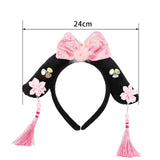 Maxbell Chinese Ancient Headband Headpiece Dress up for Carnival Cosplay Photo Props Pink Bowknot