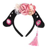 Maxbell Chinese Ancient Headband Headpiece Dress up for Carnival Cosplay Photo Props Pink Rose