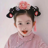 Maxbell Chinese Ancient Headband Headpiece Dress up for Carnival Cosplay Photo Props Pink Rose