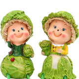 Maxbell 2Pcs Lovely Hanging Foot Doll Sculpture Resin Statue Figurine for Wedding Cabbage Doll