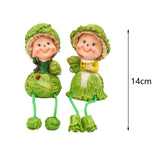 Maxbell 2Pcs Lovely Hanging Foot Doll Sculpture Resin Statue Figurine for Wedding Cabbage Doll