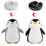 Maxbell U Shape Travel Pillow Cartoon Plush Toy Nap Cushion for Adult Airplane Black