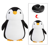 Maxbell U Shape Travel Pillow Cartoon Plush Toy Nap Cushion for Adult Airplane Black