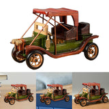 Maxbell Classic Car Model Wooden Decoration Gift Creative Craftwork for Desk Shop Medium Green