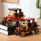 Maxbell Classic Car Model Wooden Decoration Gift Creative Craftwork for Desk Shop Medium Green