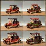 Maxbell Classic Car Model Wooden Decoration Gift Creative Craftwork for Desk Shop Medium Green