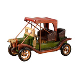 Maxbell Classic Car Model Wooden Decoration Gift Creative Craftwork for Desk Shop Medium Green