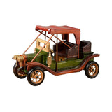 Maxbell Classic Car Model Wooden Decoration Gift Creative Craftwork for Desk Shop Medium Green