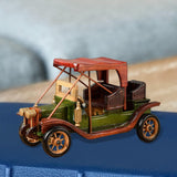 Maxbell Classic Car Model Wooden Decoration Gift Creative Craftwork for Desk Shop Medium Green