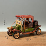 Maxbell Classic Car Model Wooden Decoration Gift Creative Craftwork for Desk Shop Medium Green