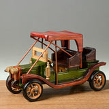 Maxbell Classic Car Model Wooden Decoration Gift Creative Craftwork for Desk Shop Medium Green