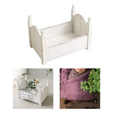 Maxbell Photo Props Wood Bed Photography Fittings Ornament Wooden for Studio Props White
